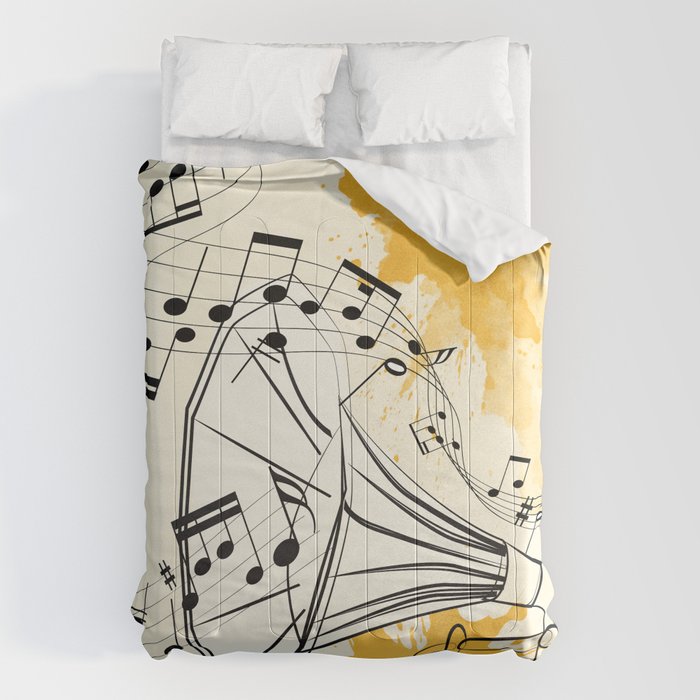 Abstract Minimal Musical Instrument 2 Comforter Gallery Image 1
