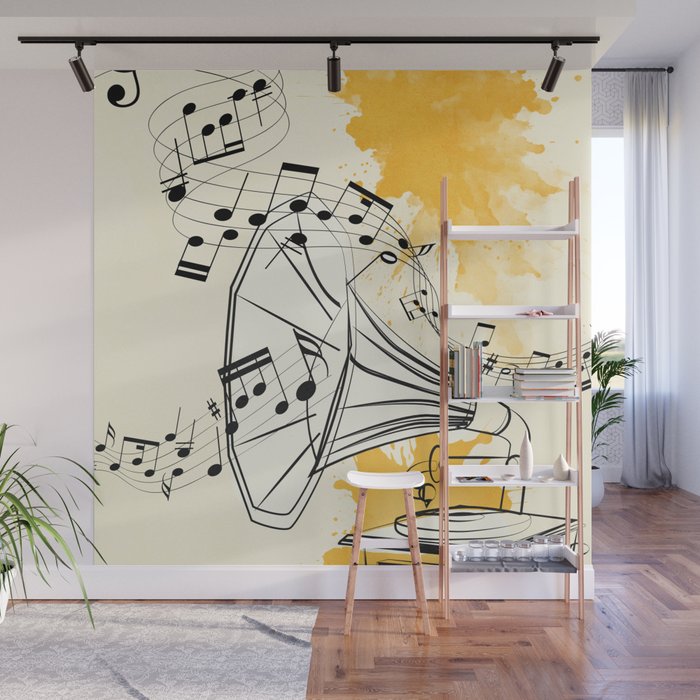 Abstract Minimal Musical Instrument 2 Wall Mural Gallery Image 1