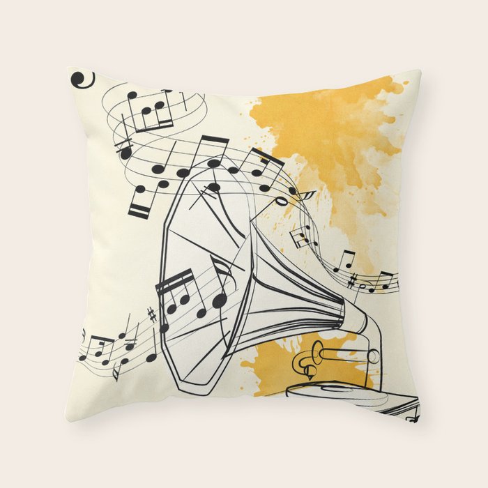 Abstract Minimal Musical Instrument 2 Throw Pillow Gallery Image 6