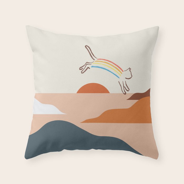 Cat Landscape 31C Throw Pillow Gallery Image 6