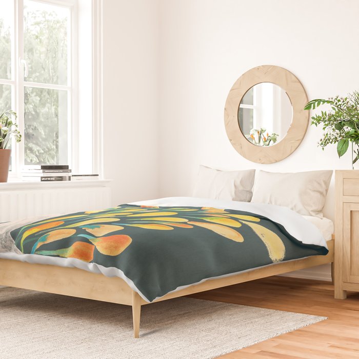 Watercolor Peacock Duvet Cover Gallery Image 2