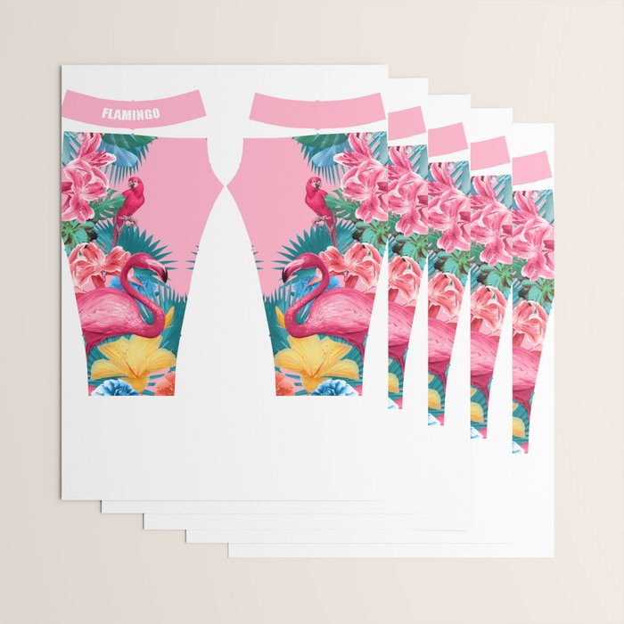 Flamingo and Tropical garden Wrapping Paper Gallery Image 3