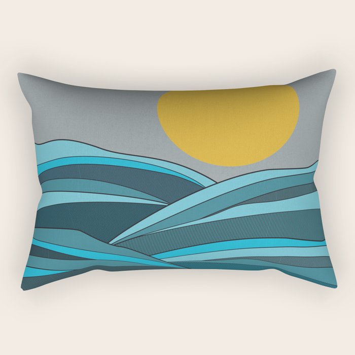 The ocean, waves and sun Rectangular Pillow Gallery Image 1
