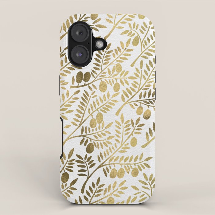 Gold Olive Branches iPhone Case Gallery Image 1