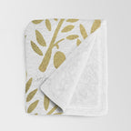 Gold Olive Branches Throw Blanket Gallery Image 3