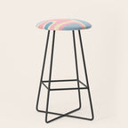 Retro Abstract Copacetic Pattern Pastel Pink and Blue Stool Gallery Image 1