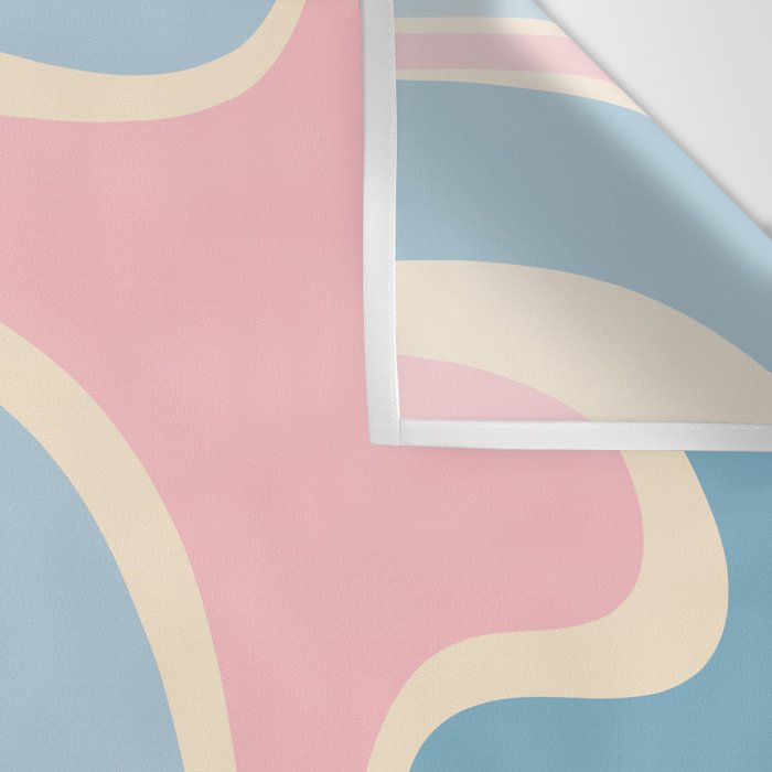 Retro Abstract Copacetic Pattern Pastel Pink and Blue Wall Tapestry Gallery Image 3