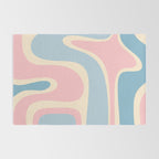 Retro Abstract Copacetic Pattern Pastel Pink and Blue Rug Gallery Image 2