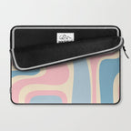 Retro Abstract Copacetic Pattern Pastel Pink and Blue Laptop Sleeve Gallery Image 2