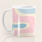 Retro Abstract Copacetic Pattern Pastel Pink and Blue Coffee Mug Gallery Image 3