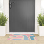 Retro Abstract Copacetic Pattern Pastel Pink and Blue Welcome Mat Gallery Image 3