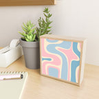 Retro Abstract Copacetic Pattern Pastel Pink and Blue Mini Art Print Gallery Image 2