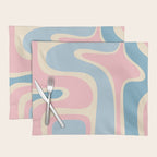 Retro Abstract Copacetic Pattern Pastel Pink and Blue Placemat Gallery Image 1