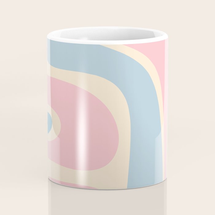 Retro Abstract Copacetic Pattern Pastel Pink and Blue Coffee Mug Gallery Image 4