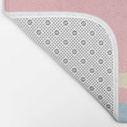 Retro Abstract Copacetic Pattern Pastel Pink and Blue Bath Mat Gallery Image 2