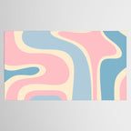 Retro Abstract Copacetic Pattern Pastel Pink and Blue Tablecloth Gallery Image 2