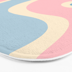 Retro Abstract Copacetic Pattern Pastel Pink and Blue Bath Mat Gallery Image 3