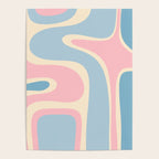 Retro Abstract Copacetic Pattern Pastel Pink and Blue Poster Gallery Image 4