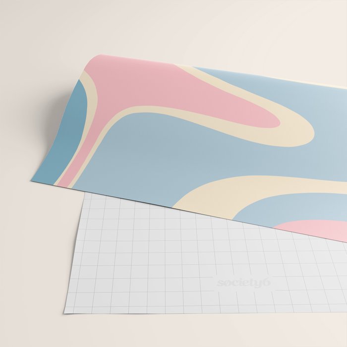 Retro Abstract Copacetic Pattern Pastel Pink and Blue Wrapping Paper Gallery Image 2