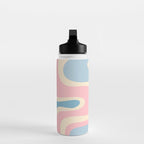 Retro Abstract Copacetic Pattern Pastel Pink and Blue Water Bottle Gallery Image 3