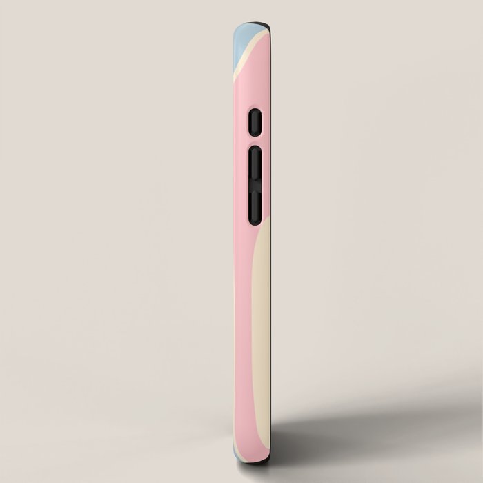 Retro Abstract Copacetic Pattern Pastel Pink and Blue iPhone Case Gallery Image 2