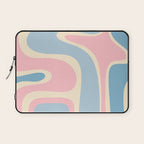 Retro Abstract Copacetic Pattern Pastel Pink and Blue Laptop Sleeve Gallery Image 1