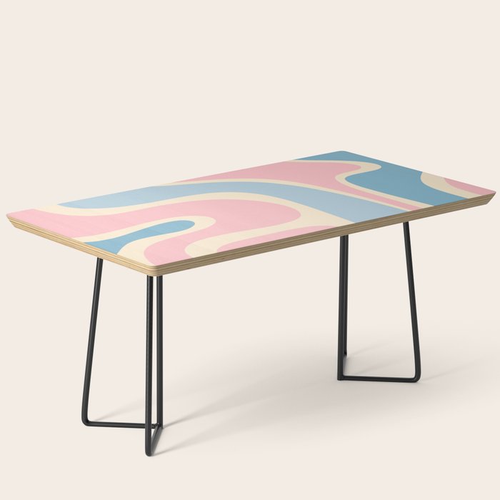 Retro Abstract Copacetic Pattern Pastel Pink and Blue Coffee Table Gallery Image 1