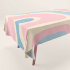 Retro Abstract Copacetic Pattern Pastel Pink and Blue Tablecloth Gallery Image 1