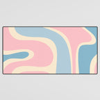 Retro Abstract Copacetic Pattern Pastel Pink and Blue Desk Mat Gallery Image 3