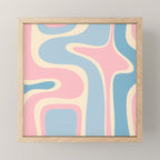 Retro Abstract Copacetic Pattern Pastel Pink and Blue Mini Art Print Gallery Image 1