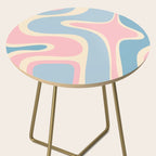 Retro Abstract Copacetic Pattern Pastel Pink and Blue Side Table Gallery Image 2