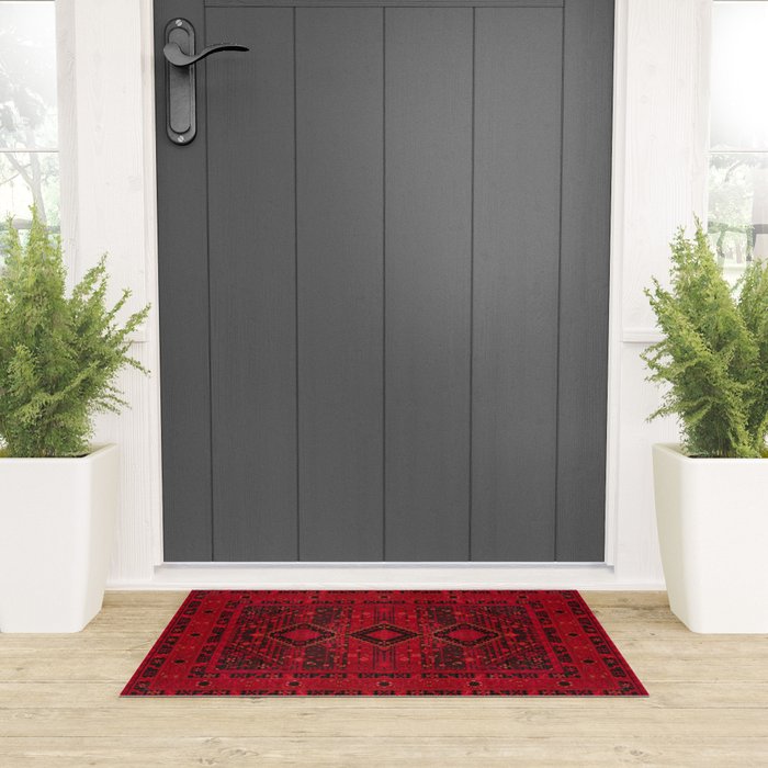 Scarlet Elegance: Oriental Moroccan & Ottoman Artistry Welcome Mat Gallery Image 3