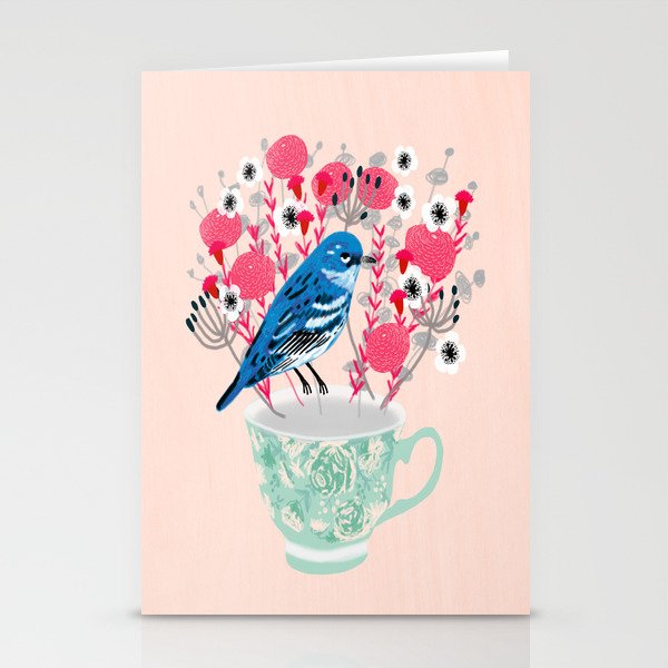 Bird on a Teacup by Andrea Lauren  Stationery Card Gallery Image 2