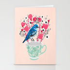 Bird on a Teacup by Andrea Lauren  Stationery Card Gallery Image 2