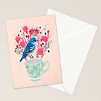 Bird on a Teacup by Andrea Lauren  Stationery Card Gallery Image 2
