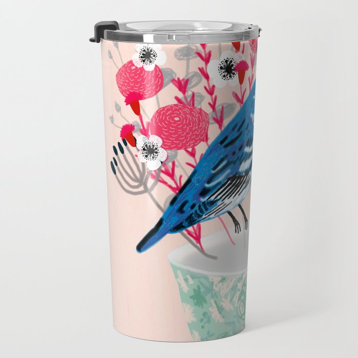 Bird on a Teacup by Andrea Lauren  Travel Mug Gallery Image 3