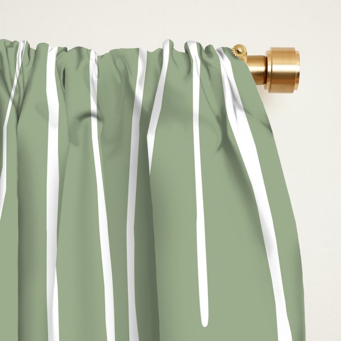 Boho Wall Art, Colour Prints, Sage Green, Line Art Window Curtain Gallery Image 2