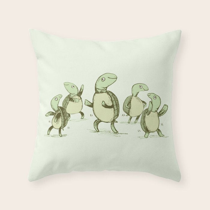 Dancing Turtles Throw Pillow Gallery Image 1