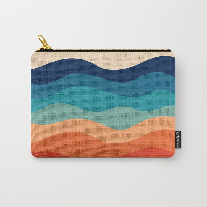 Retro 70s Waves Carry All Pouch Gallery Image 1