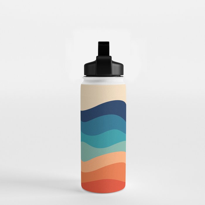 Retro 70s Waves Water Bottle Gallery Image 2