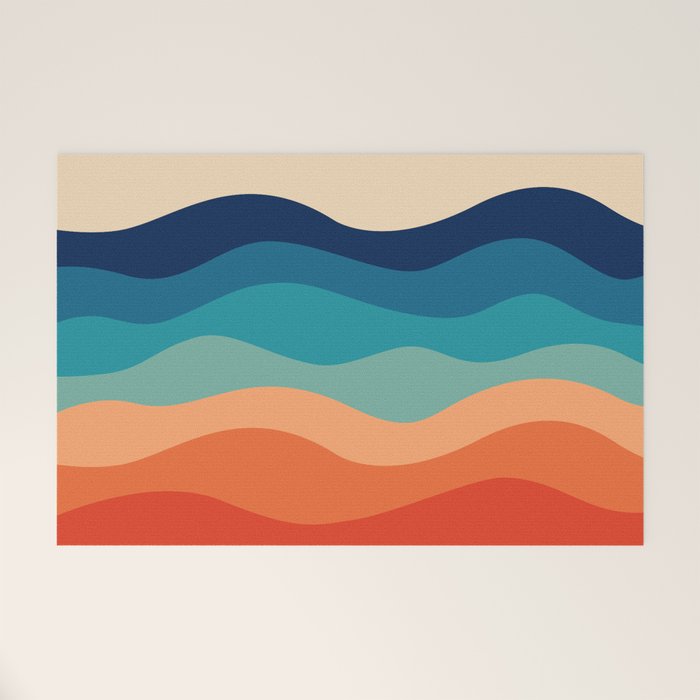 Retro 70s Waves Welcome Mat Gallery Image 1