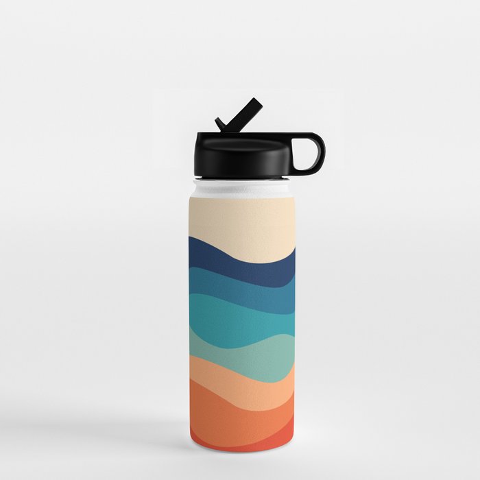 Retro 70s Waves Water Bottle Gallery Image 1
