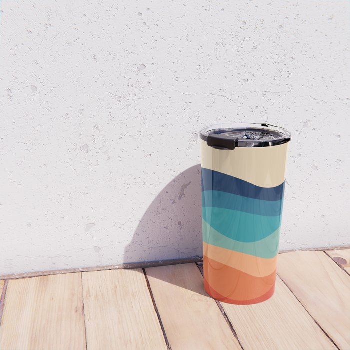 Retro 70s Waves Travel Mug Gallery Image 4