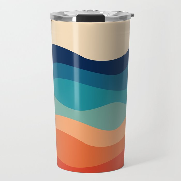 Retro 70s Waves Travel Mug Gallery Image 1