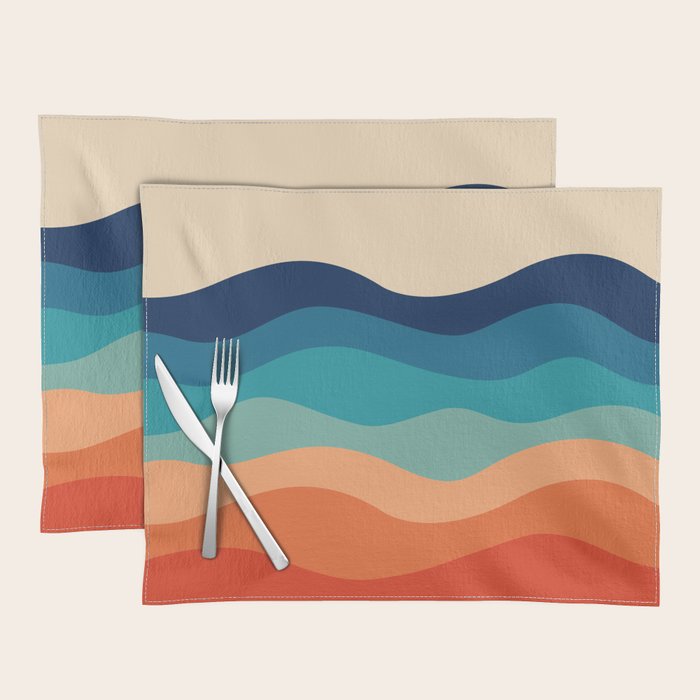 Retro 70s Waves Placemat Gallery Image 1