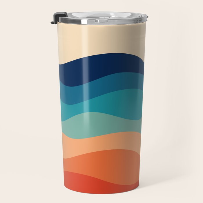 Retro 70s Waves Travel Mug Gallery Image 3