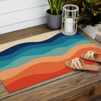 Retro 70s Waves Outdoor Rug Gallery Image 2