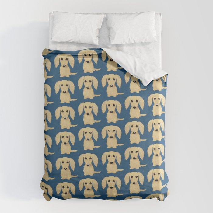 Longhaired Cream Dachshund Cartoon Dog Duvet Cover Gallery Image 1