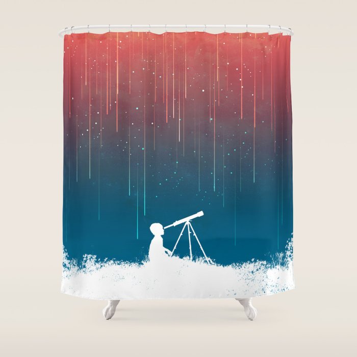 Meteor Rain (light version) Shower Curtain Gallery Image 1