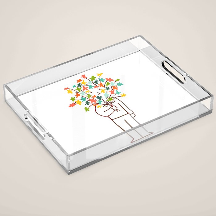 I bring flowers Acrylic Tray Gallery Image 1